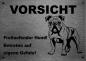 Preview: Edelstahl Hundeschild Bulldogge VORSICHT Freilaufender Hund! Betreten auf eigene Gefahr!